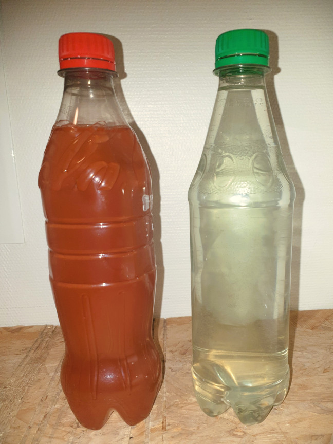 Før og etter rens avet nyere varmeanlegg i Sveio kommune